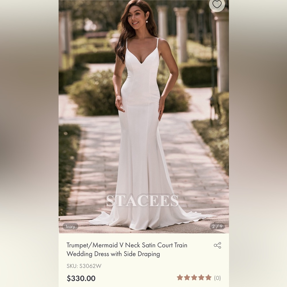 Stacees White Satin Wedding Dress